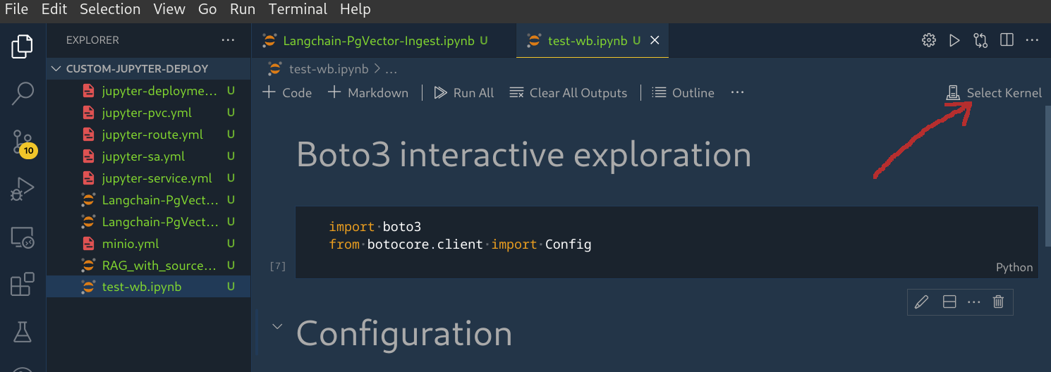 Connect To RHOAI Workbench Kernel From VS Code AI On OpenShift