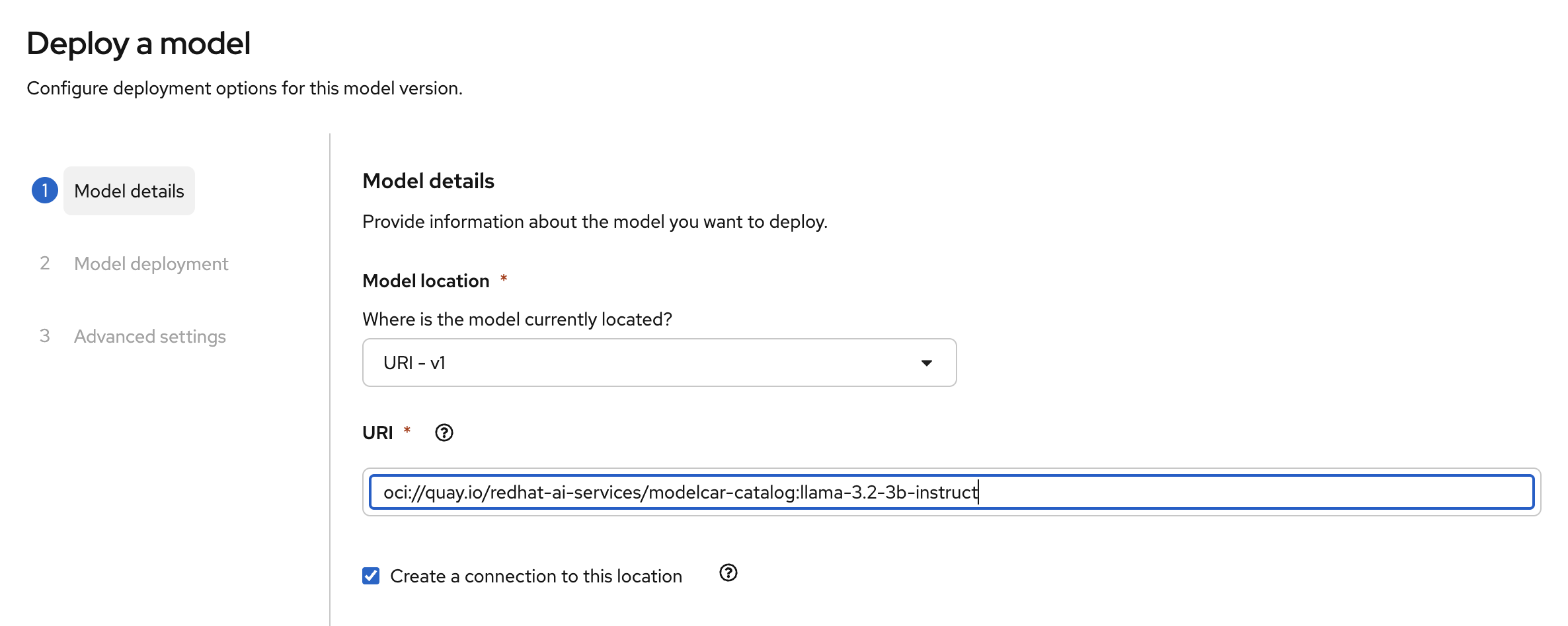 URI deployment option